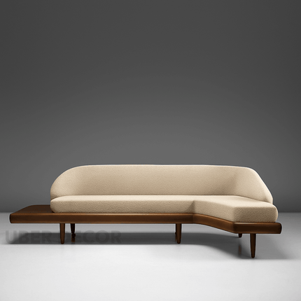 Dallas 4-Seater Modern Sectional Sofa Wooden Base Neutral Upholstered Couch for Living Room