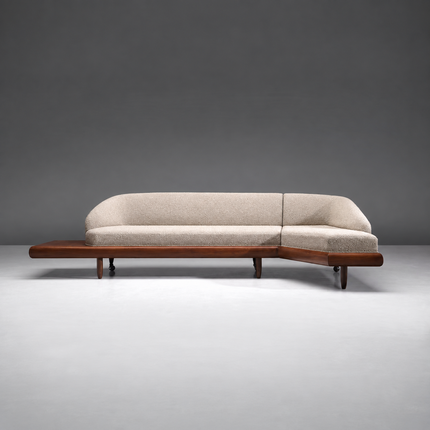 Dallas 4-Seater Modern Sectional Sofa Wooden Base Neutral Upholstered Couch for Living Room