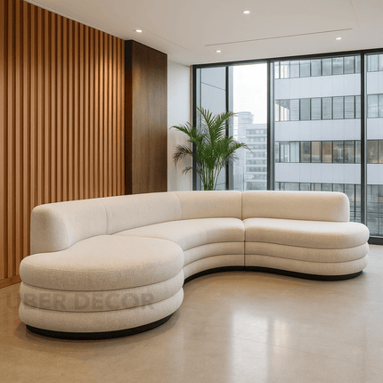 Doha Modern Curved Sectional Sofa Japandi Style Luxury Sofa for Living Room
