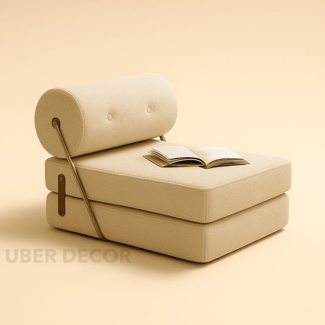 ZenFold – Modern White Folding Recliner Lounge Chair for Living Room & Relaxation Spaces - Uber Decor