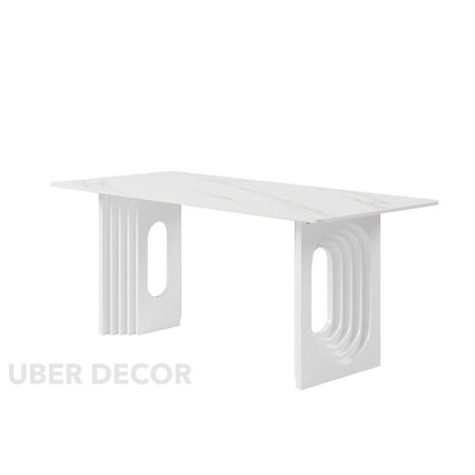 Welkin Home Rectangular Marble Top Dining Table Modern Mid-Century European Luxury Table for Dining Room Kitchen Dining Area & Formal Dining Hall