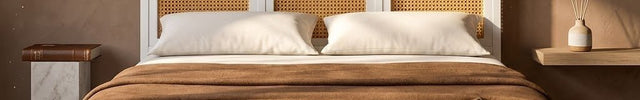 TeakTide Arched Rattan Platform Customisable Bed for Modern Boho Bedrooms