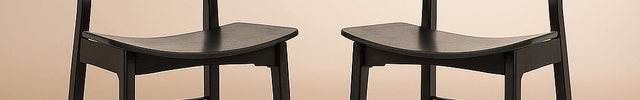 Nero Set of 2 Modern Wooden Side Chairs with Curved Backrest and Sleek Matte Finish - Uber Decor