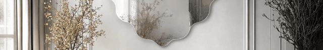 GlowRef Frameless HD Mirror – Scalloped Round Wall Mirror for Living Room, Bathroom & Entryway