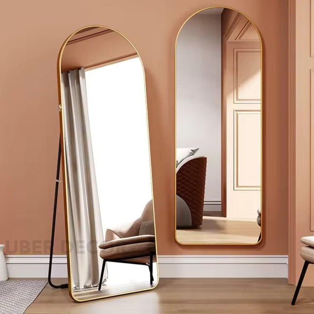 Urban Arch Metal Frame Full Length Bedroom Floor Mirror