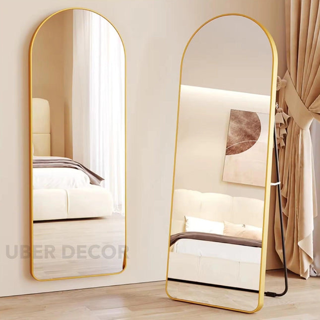 Urban Arch Metal Frame Full Length Bedroom Floor Mirror
