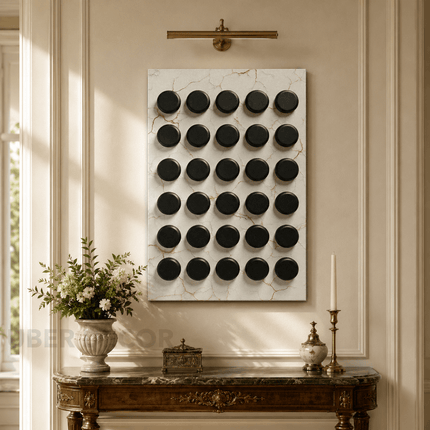 Orbit Grid Luxury Wall Art – Abstract Dot Panel for Entryway