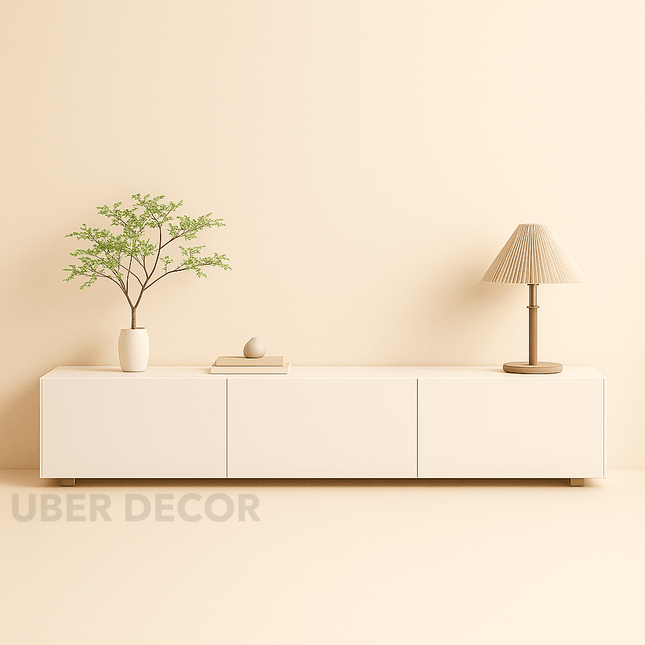 Lunexa Blanc – Ultra Minimal TV Cabinet, Scandinavian Inspired Console
