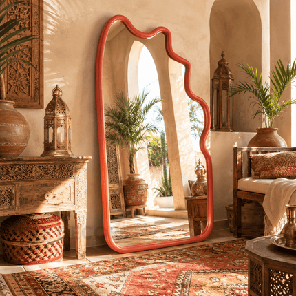 Zafira Wavy Full Length Floor Mirror – Decorative Moroccan Standing Mirror