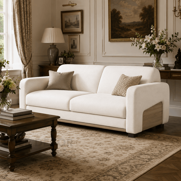 Akita convertible sleeper sofa – sofa configuration with wabi-sabi Japandi upholstery