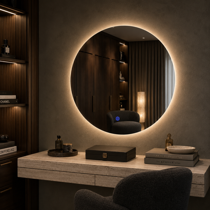 Arboris led mirror front-lit or backlit touch button led frameless bathroom vanity mirror