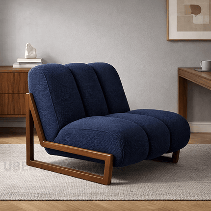 Pure Nest Bedroom Chair Mid Century Modern Scandinavian Inspired Solid Wood Frame Fixed Base Cozy Chair Living Room and Bedroom