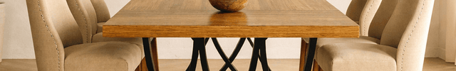 Ironwood Rustic Modern Dining Table – Custom Solid Wood Top with Metal Base for Dining Room or Formal Hall