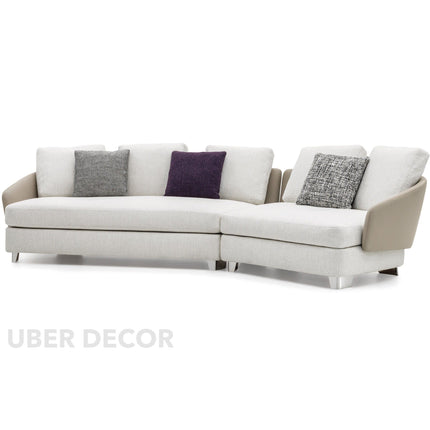 Venetian Luxe - Traditional & Mediterranean Style - Curved Sofa - For Living Room