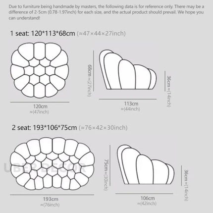 Bubble Design Living Room Sofa Luxury Modern Curved Lounge for Minimalist Interiors
