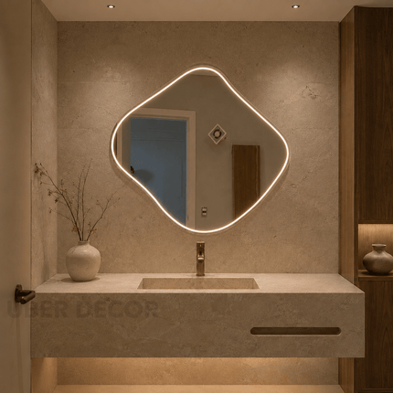 Adeline Frameless Wall Hanging LED Mirror – Front Lit or Back Lit Modern Bathroom Vanity Mirror