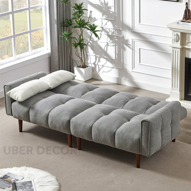 Dubai 81" Futon Sofa Bed - Oversized Convertible Tufted Futon Couch Bed for Living Room - Uber Decor