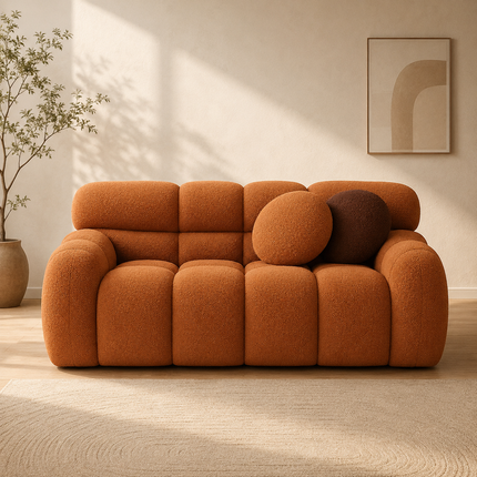 Zyara 65" 2-Seater Upholstered Couch Customisable Plush Modular Sofa for Living Room or Lounge Area