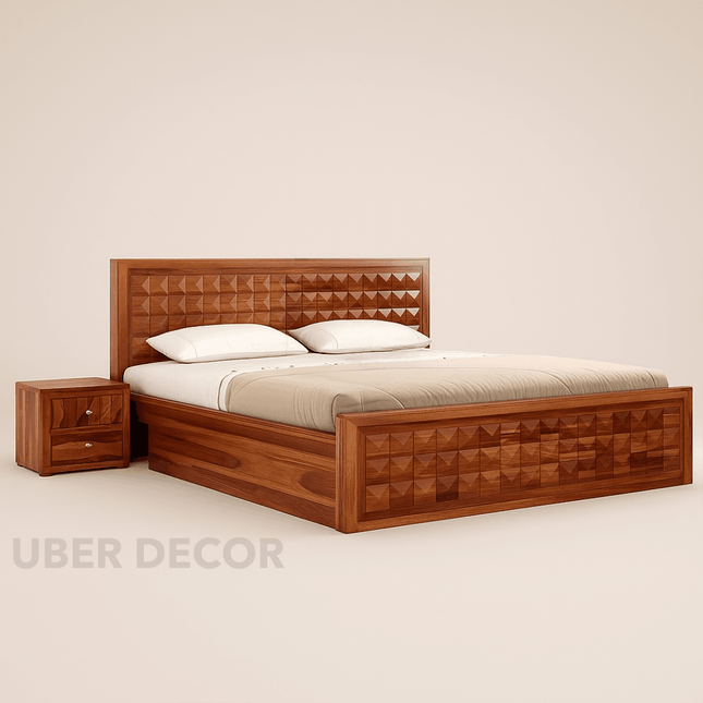 RosewoodGrid Traditional Contemporary Panel Customisable Bed for Master Bedroom