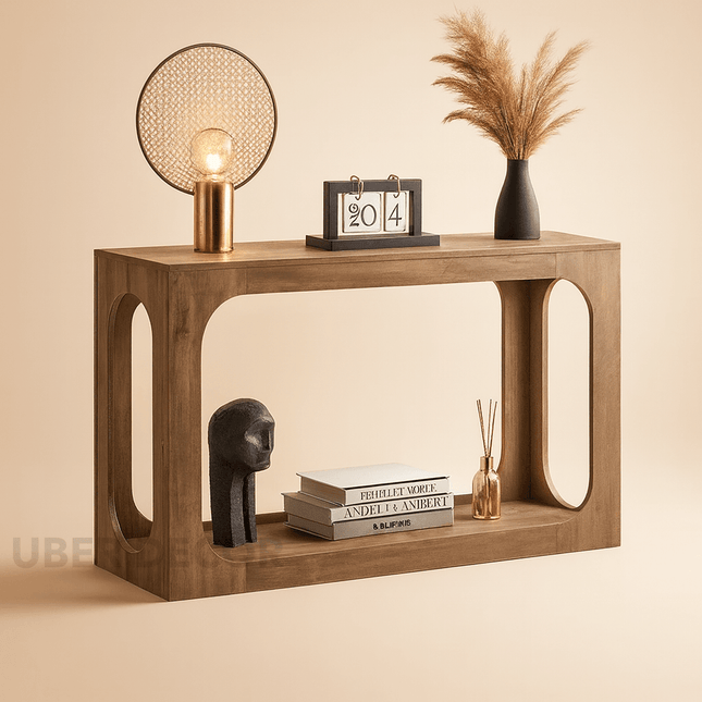 Meliora Mid Century Modern European Sculptural Console Table for Hallway and Living Room Accent Furniture