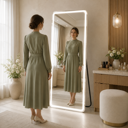 Radiance Frameless Led Mirror- Rectangle Shape LED Full Length Mirror with 3 Colour Changing Mode