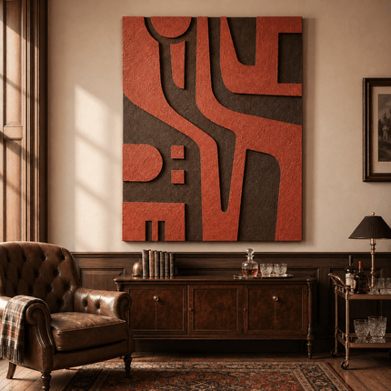 Geometric Maze Art Deco 3D Wall Art – Sculptural Abstract Relief Decor for Living Rooms, Entryways, and Modern Interiors