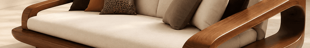 Toronto Luxury Wooden Sofa Sculptural Modern Couch for Living Room