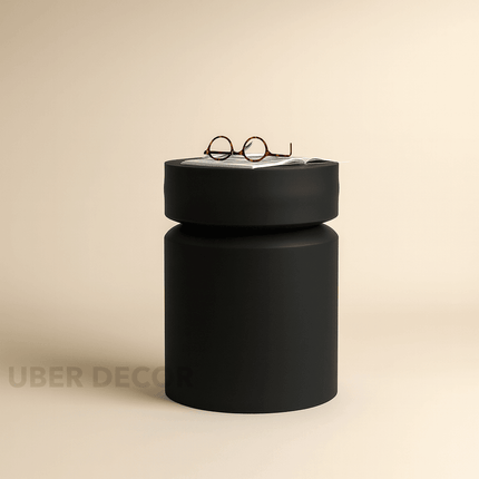 The Berlin Drum End Table – Modern Industrial Metal Round Accent for Living Room, Bedroom & Lounge