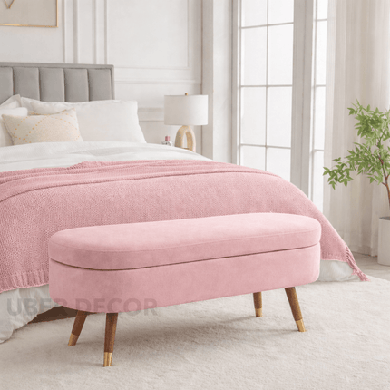 Elora Oval Storage Bench with Lift Top Lid