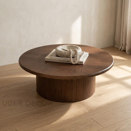 Marico Round Coffee Table Modern Contemporary Bauhaus Inspired Designer Center Table Custom Finish Minimalist Accent Table for Cozy Seating Area