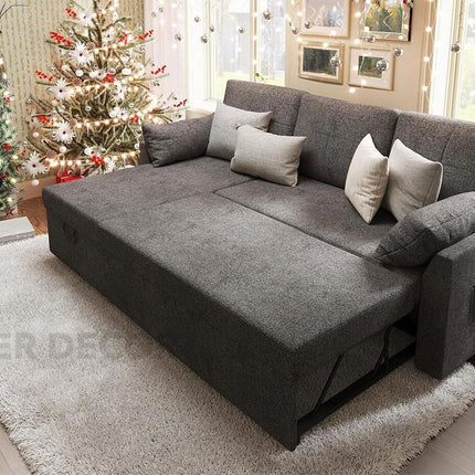 Tuscany Sleeper Sofa- Convertible Sofa Bed with Pull Out Couch with Storage Space for Bed Room, Guest Room or Living Room - Uber Decor