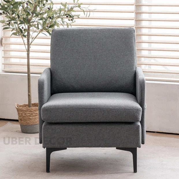 Isyra- Comfy Single Sofa Accent Chair with Large Seating and Backrest for Bedroom Living Room, Bed Room of Office - Uber Decor