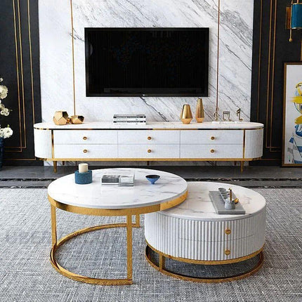 Auralis Ring – Luxury TV Cabinet, European Inspired Fluted Console