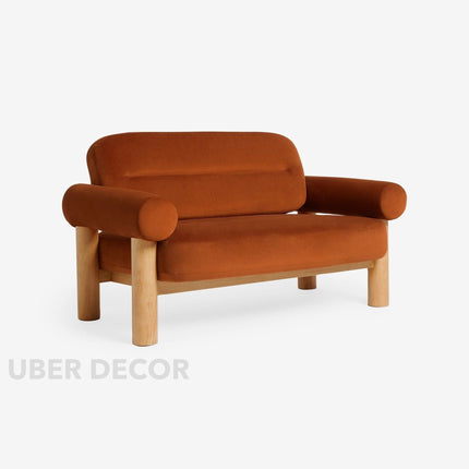 Metz Contemporary Accent Sofa with Cylindrical Armrests Customisable Designer Lounge Couch for Artistic Modern Interiors