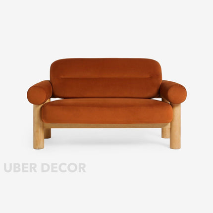 Metz Contemporary Accent Sofa with Cylindrical Armrests Customisable Designer Lounge Couch for Artistic Modern Interiors