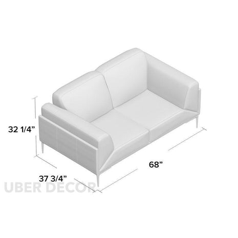 Neyra 68" 2-Seater Modern Loveseat – Customisable Square Arm Sofa for Living Room or Office - Uber Decor