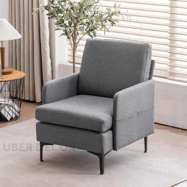 Isyra- Comfy Single Sofa Accent Chair with Large Seating and Backrest for Bedroom Living Room, Bed Room of Office - Uber Decor