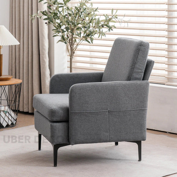 Isyra- Comfy Single Sofa Accent Chair with Large Seating and Backrest for Bedroom Living Room, Bed Room of Office - Uber Decor