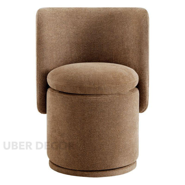Erona Modern Barrel Chair with Rounded Back and Cylindrical Base Perfect for Bedroom Living Room or Accent Corners - Uber Decor