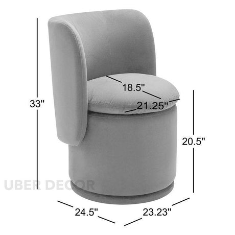 Erona Modern Barrel Chair with Rounded Back and Cylindrical Base Perfect for Bedroom Living Room or Accent Corners - Uber Decor