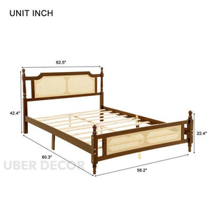 TeakTrove Traditional Cane Panel Four-Poster Customisable Bed for Heritage Bedrooms - Uber Decor