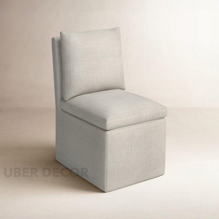 Ansel Modern Side Chair with Structured Cushion Back and Geometric Silhouette Ideal for Dining or Lounge Spaces - Uber Decor