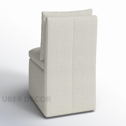 Ansel Modern Side Chair with Structured Cushion Back and Geometric Silhouette Ideal for Dining or Lounge Spaces - Uber Decor