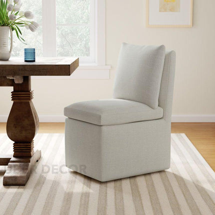 Ansel Modern Side Chair with Structured Cushion Back and Geometric Silhouette Ideal for Dining or Lounge Spaces - Uber Decor