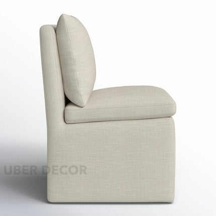 Ansel Modern Side Chair with Structured Cushion Back and Geometric Silhouette Ideal for Dining or Lounge Spaces - Uber Decor