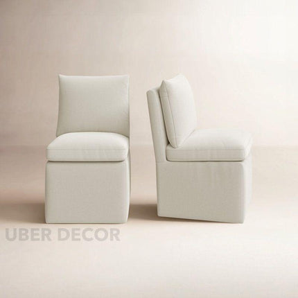 Taru Modern Side Chair Set of 2 with Curved Silhouette and Minimal Design Ideal for Dining or Living Spaces - Uber Decor