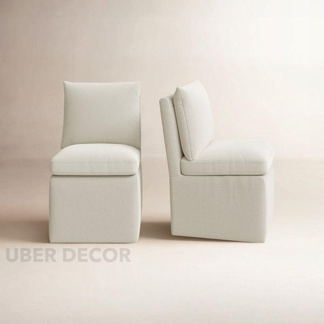 Taru Modern Side Chair Set of 2 with Curved Silhouette and Minimal Design Ideal for Dining or Living Spaces - Uber Decor