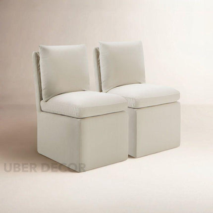Taru Modern Side Chair Set of 2 with Curved Silhouette and Minimal Design Ideal for Dining or Living Spaces - Uber Decor