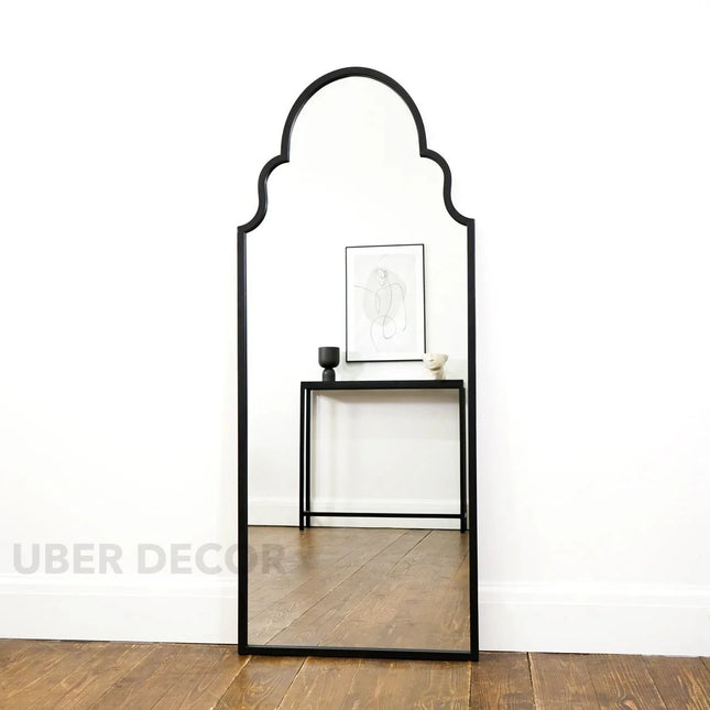 Venetian Arch Metal Framed Mirror Full Length Standing Floor Mirror for Bedroom or Living Room