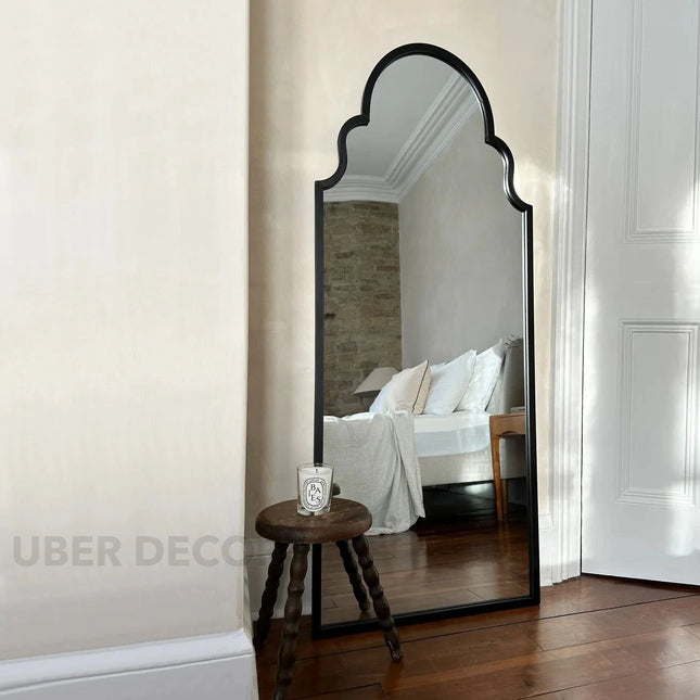Venetian Arch Metal Framed Mirror Full Length Standing Floor Mirror for Bedroom or Living Room